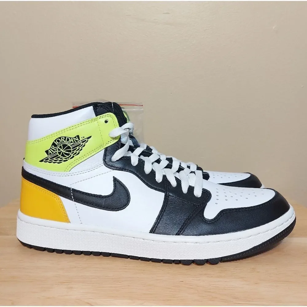 Nike Air Jordan 1 High Golf Shoes DQ0660-105 White University Gold Men's Size 10